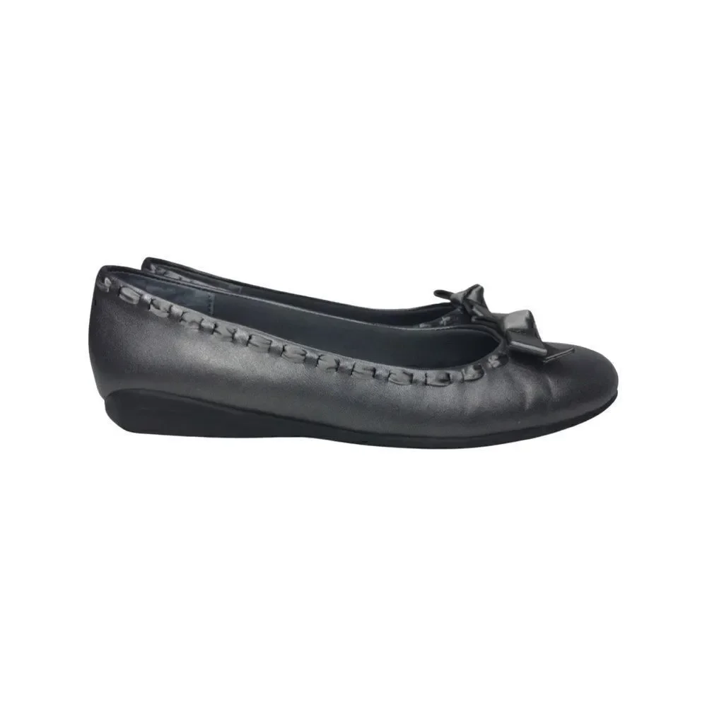 Walking Cradles Pewter Metallic Leather Flats Size 9B